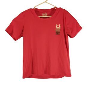 Under Armour RUN tshirt womens XL XLarge pink short sleeve semi-fitted train